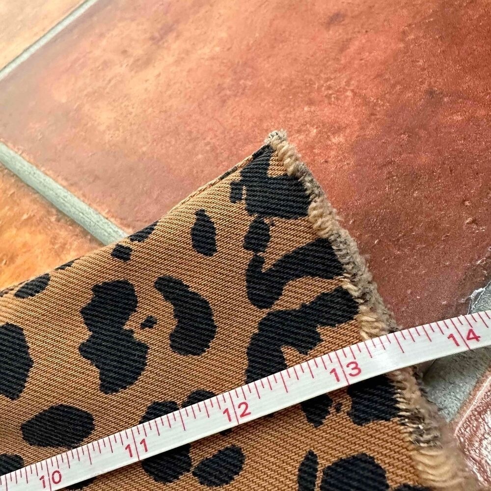 Free People Leopard Print Zipper Mini Denim Skirt Size 24 - Picture 3 of 8